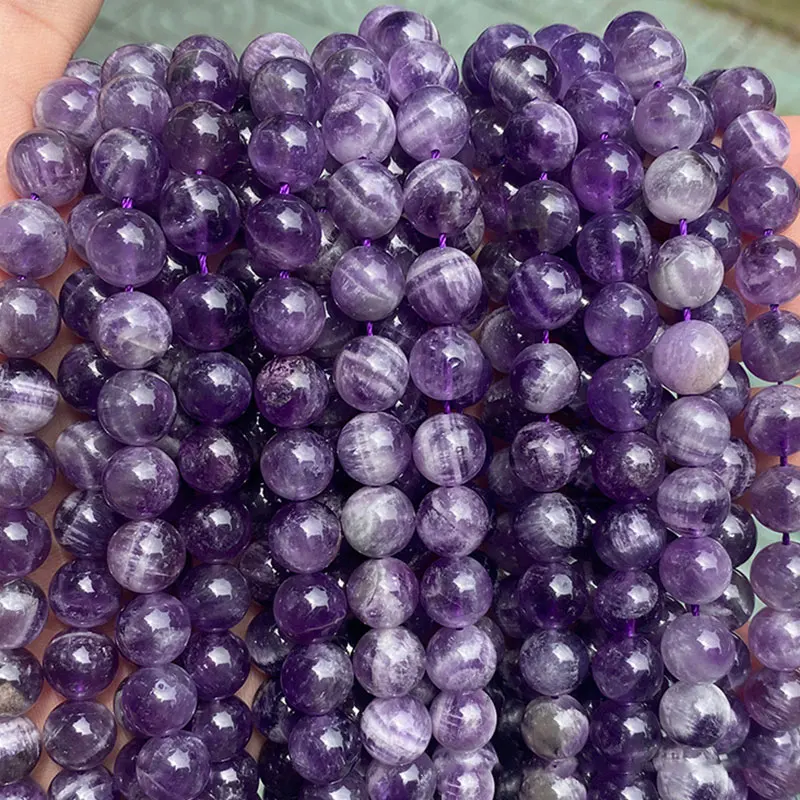 

Natural Purple Dream Lace Amethysts Round Loose Spacer Beads For Jewelry Making 15" Strand DIY Accessorries Beads 6 8 10 12mm