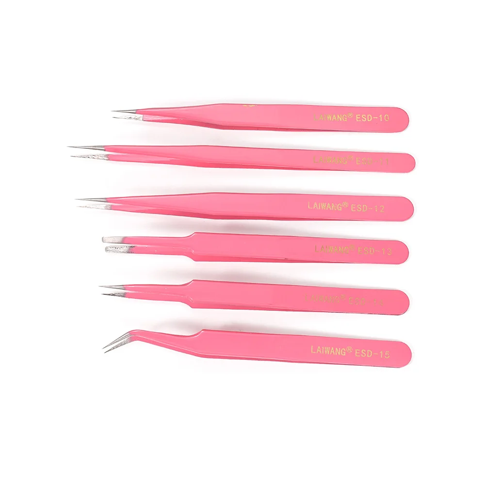 1pcs Anti-Static Excellent Quality Tweezers Bend Long Nose Cross Tweezers For Intersperse Beads Jewerly Tools Sewing Accessories