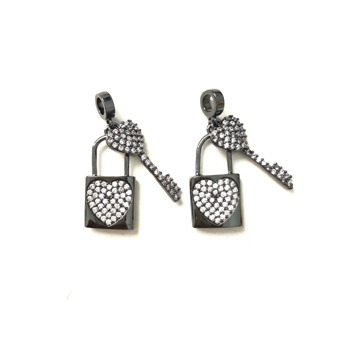 5pcs Heart Key Lock Charm for Women Bracelet Necklace Keychain Making DIY Pendant for Handmade Craft Jewelry Accessory Wholesale