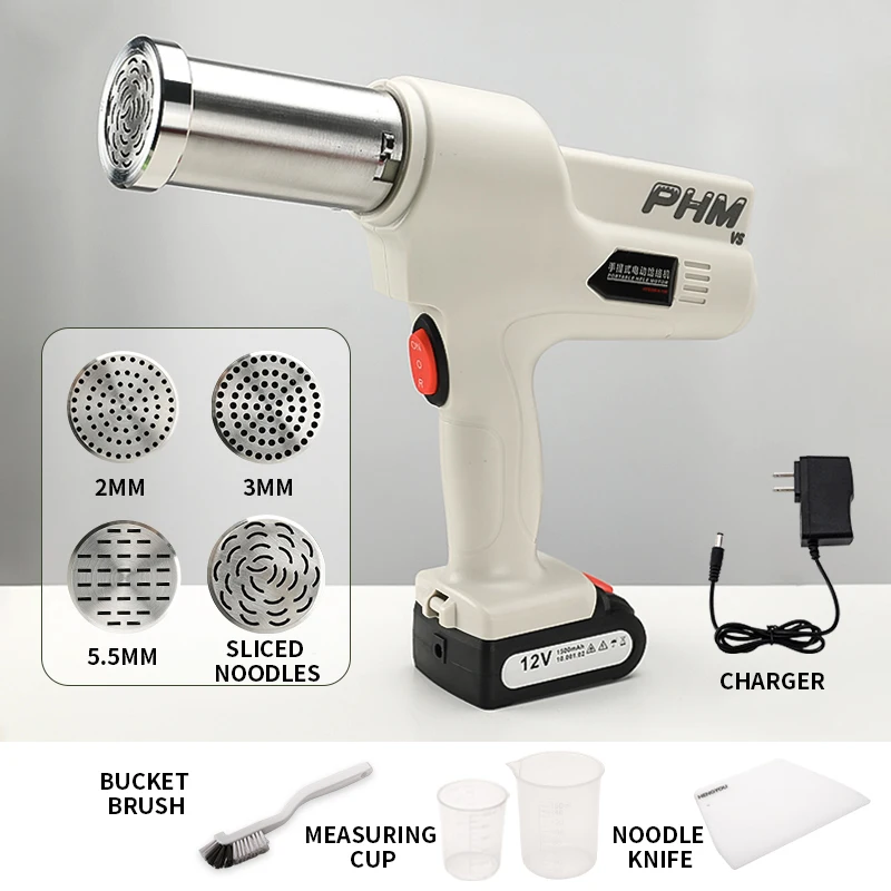 المنزلية الصغيرة التلقائي المعكرونة الصحافة المحمولة قابلة للشحن ماكينة صنع الشعرية النودل 1500mAh بطارية سعة كبيرة