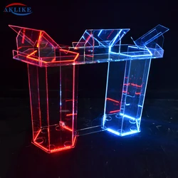 AKLIKE 2024 Mobile Led DJ Truss Booth With Lights LED Clear Frame For DJ Booth Nightclub