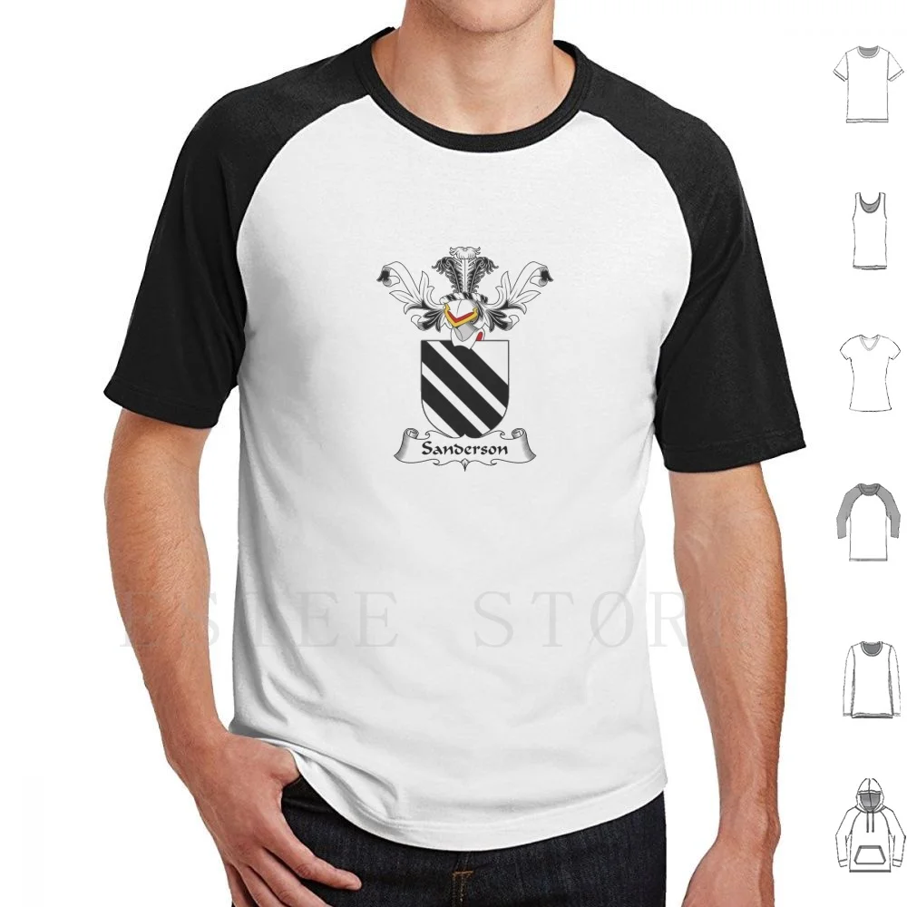 Sanderson Coat Of Arms-Family Crest Shirt T Shirt Men Cotton 6xl Sanderson Coat Of Arms Family Crest Family Shield Last Name