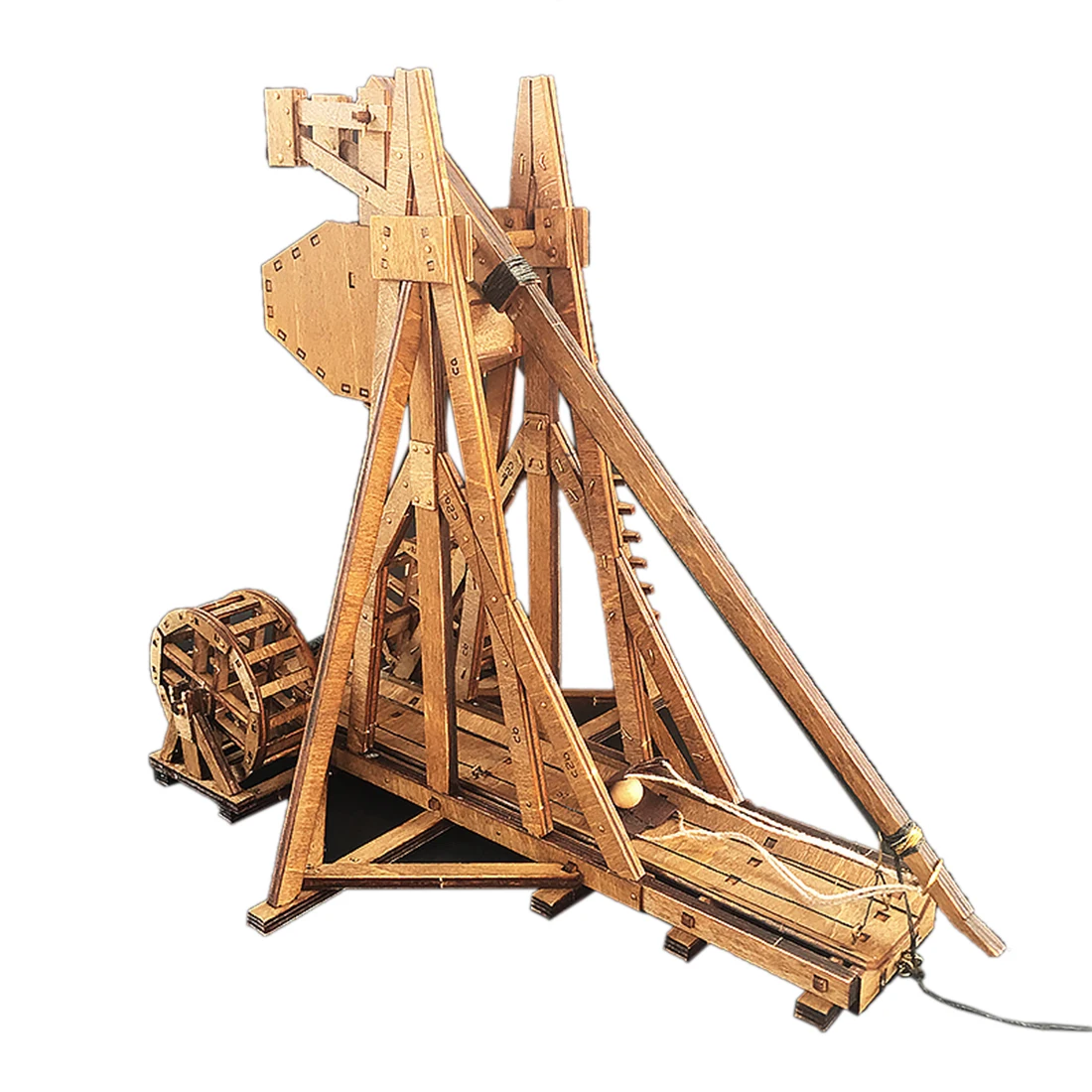 DIY Ancient Chariot Model Siege Car Wooden 3D Puzzle Model - Counterweight Trebuchet