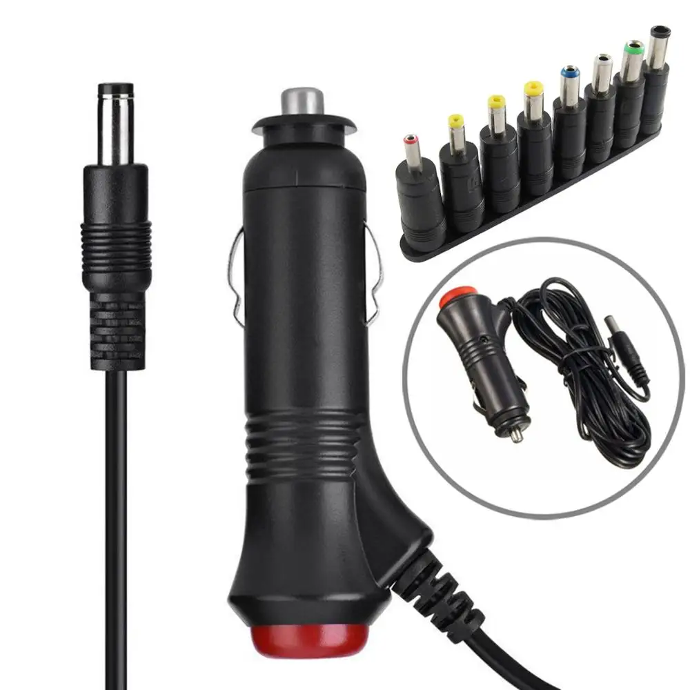 12V/24V Car Cigarette Lighter Charger DC Power Supply 5.5mm x 2.1mm Male Charging Cable with Switch Button for Car Monitor