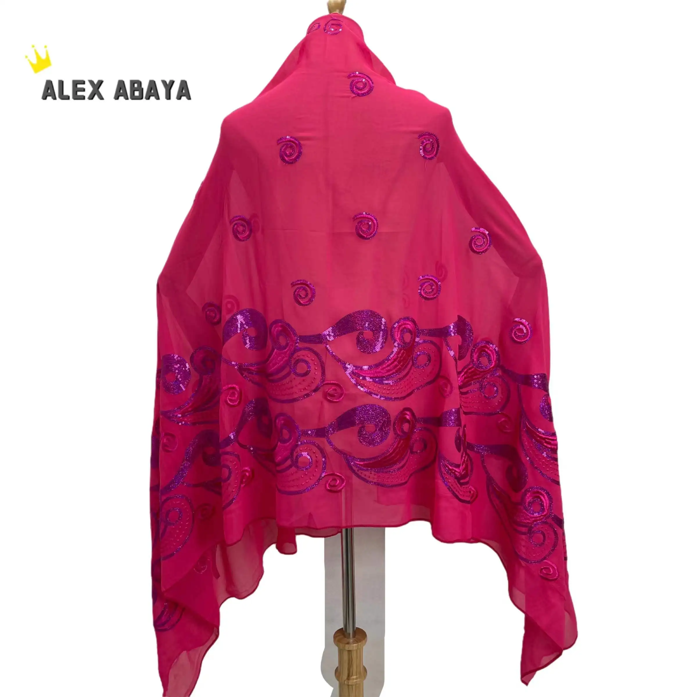 

Muslim Sequin Hijab Scarf for Women, Chiffon Turban, Soft Fabric Headscarf, Prayer Hats, Ramadan, Eid, Islam Scarves, African,