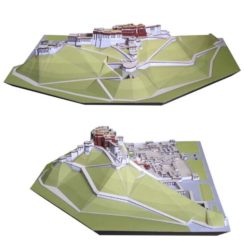 Cina Tibet Potala Palace realistico modello di carta 3D casa Papercraft fai da te arte Origami costruzione adolescenti giocattoli artigianali per adulti QD-184