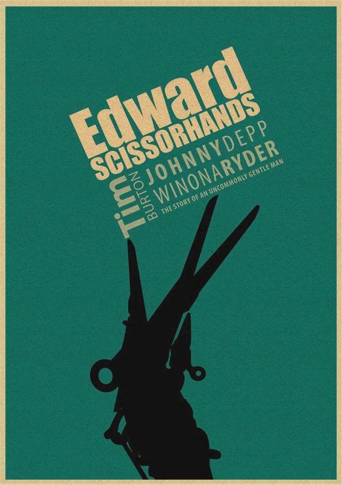 Edward Scissorhands movie Vintage Retro Matte Kraft Paper Antique Poster Wall Sticker Home Decora
