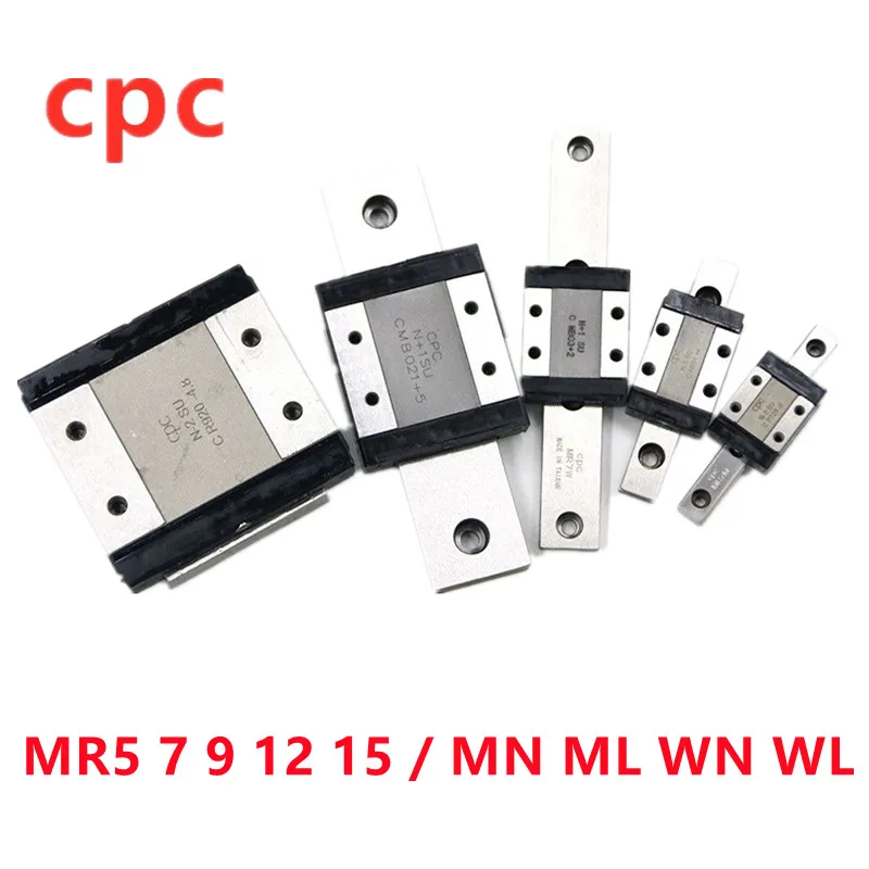 CPC Linear Guide Block Original Taiwan Stainless Steel MR7MN MR9MN MR12MN MR15MN MR9ML MR12ML MR15ML MR9WN MR12WN MR12WL MR15WL