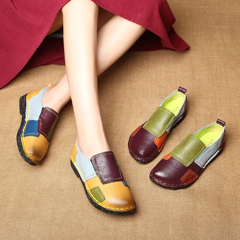 Women Shoes Women Flat Shoes Fashion Women Loafers Summer Genuine Leather Shoes New Moccasins Loafers Breathable Designer Shoes