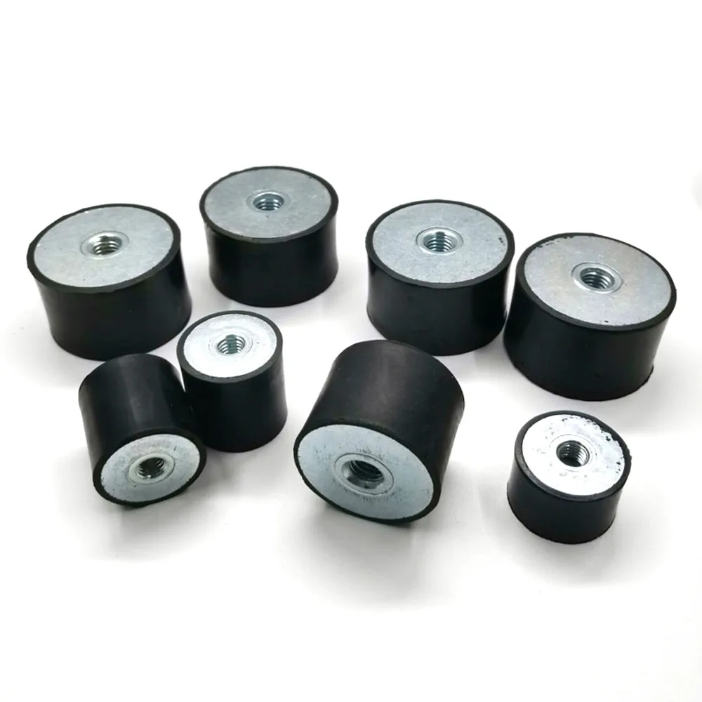 

1 PCS DD Type Rubber Shock Absorber Cylindrical Silent Buffering Isolation Pad Double Head Internal Thread M8-M12 Dia 40-80mm