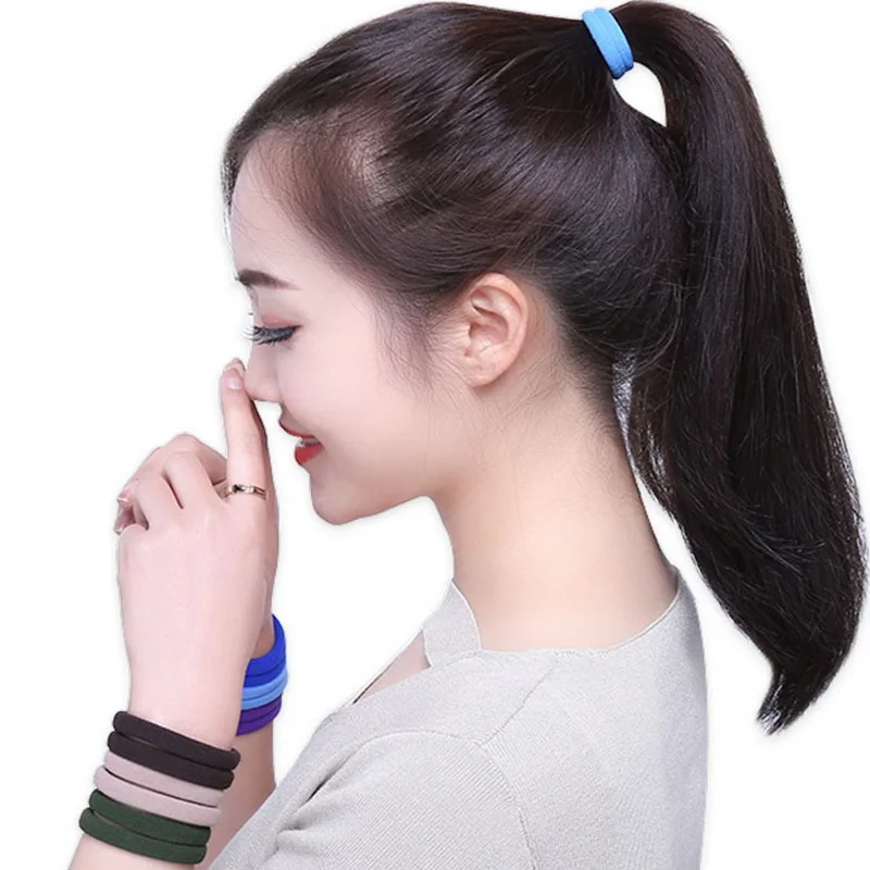 20ชิ้น/กล่องไนล่อนยืดหยุ่นสูงผมสำหรับผู้หญิงสีดำ Scrunchie สาวใหญ่ผมยางชุดหางม้า Hairbands อุปกรณ์เสริม