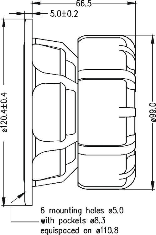 HF-178 Speaker HiFi Unit Jarak Menengah Bass 4,5 Inci /E0044-08S W12CY003/ 8 Ohm 70dB 70W