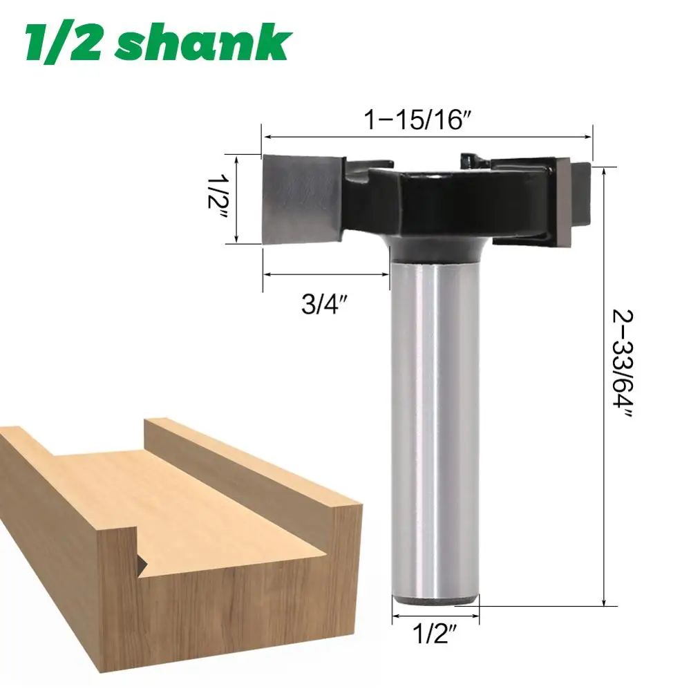 CNC Spoilboard Surfacing Router Bits, 1/2 inch 12mm Shank 2 inch Cutting Diameter, Slab Flattening Router Bit Planing Bit Wood