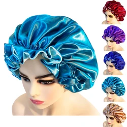 Silk Hair Bonnet satin cheveux nuit Single Double Layer Silk Hair Cap for Women Sleeping Adjust Head Cover Hat Beauty Products