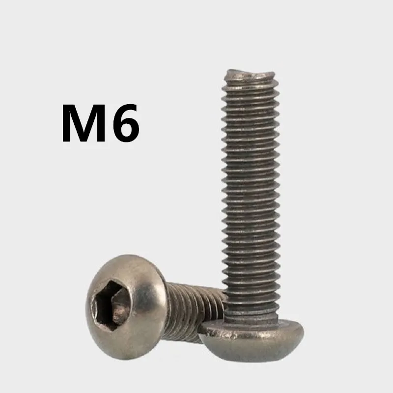 

20PCS M6x10/12/15/20/25/30/35/40/50mm GB70.2 ISO7380 Pure Titanium Hexagon socket Column Head titanium screws TA2 Ti fasteners