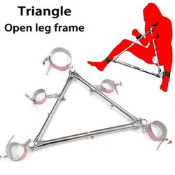 Stainless Steel Open Leg Spreader Bar Restraints Handcuffs Ankle Cuffs Slave Collar Adult Fetish Bondage Sex Toys For Men Women