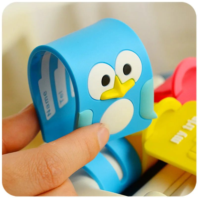 Creative Silicone Cartoon Naam Card Leuke Instapkaart Label Reizen Case Tag Check-In Lijst