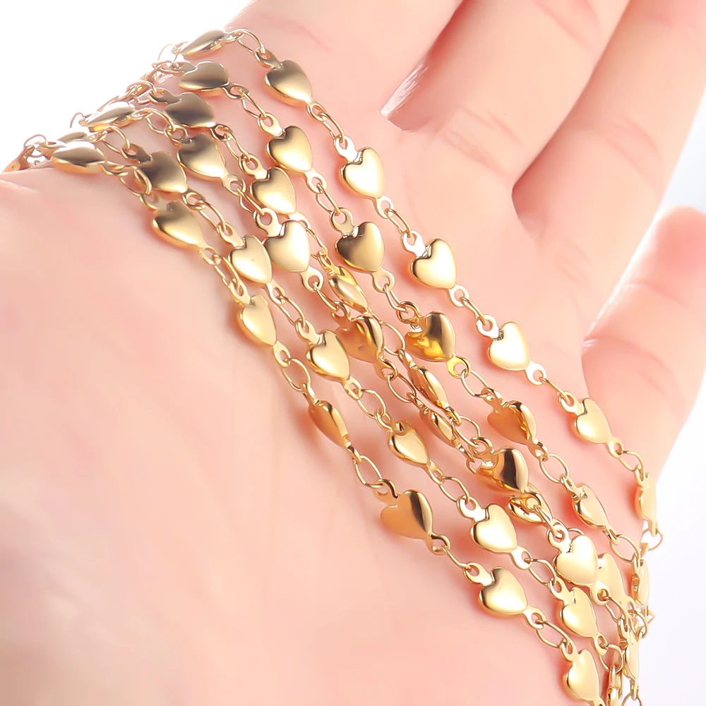 1 Meter Edelstahl-Herzketten DIY Halsketten-Zubehör Schmuckherstellungszubehör Handgemachte Armband-Bedarf – Detail 6