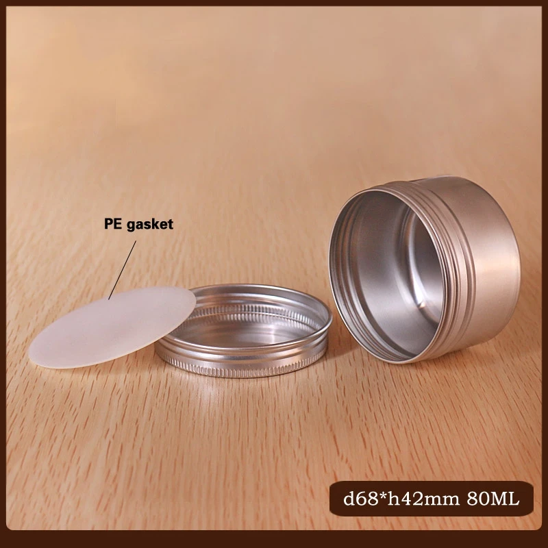 

50pcs/lot 80g Aluminum Cosmetic Jar Inner Lid Screw Thread Cream Pot 80ml Eyes Lip Balm Mask Tin Ointment Hand Cream Box