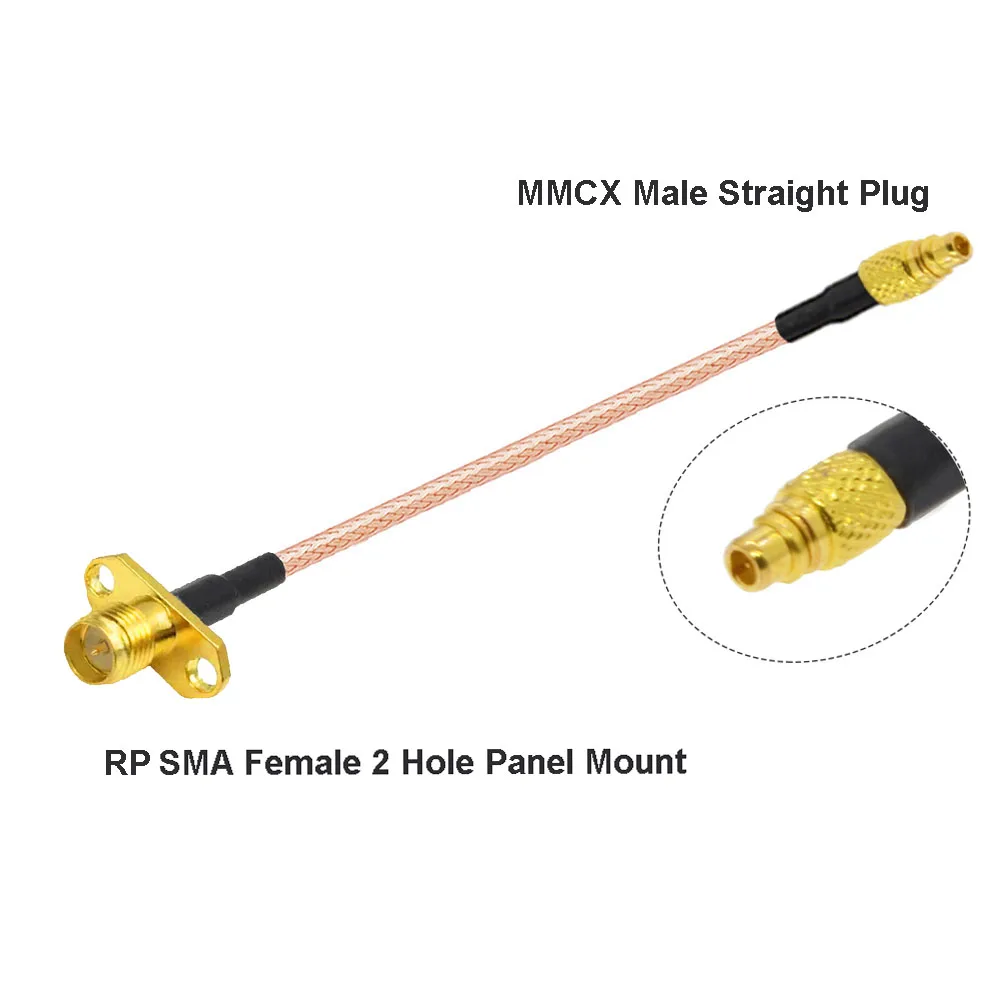 2PCS/LOT MMCX to SMA/RP-SMA Female Flange Panel Mount RG316 Pigtail FPV Antenna Extension Cord for TBS Unify PandaRC VTX