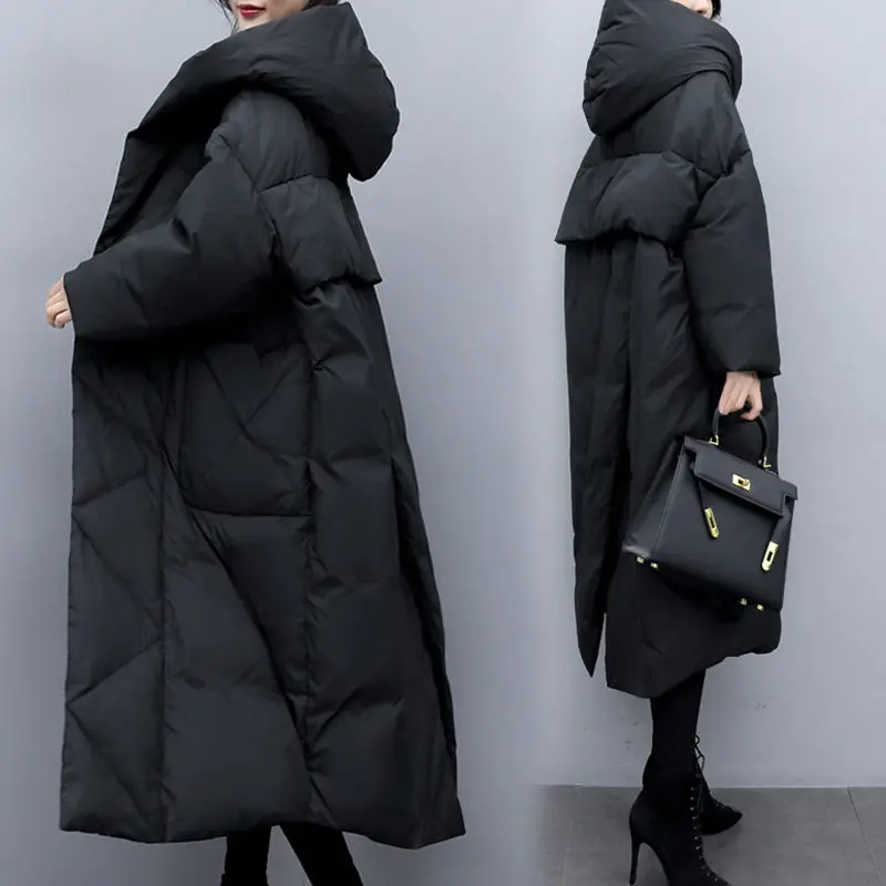 Winter New Extra Large Size Korean Coat Women\'s Clothing Loose Long Fashion Black Down Cotton Jacket Women Parka Outwear f2572