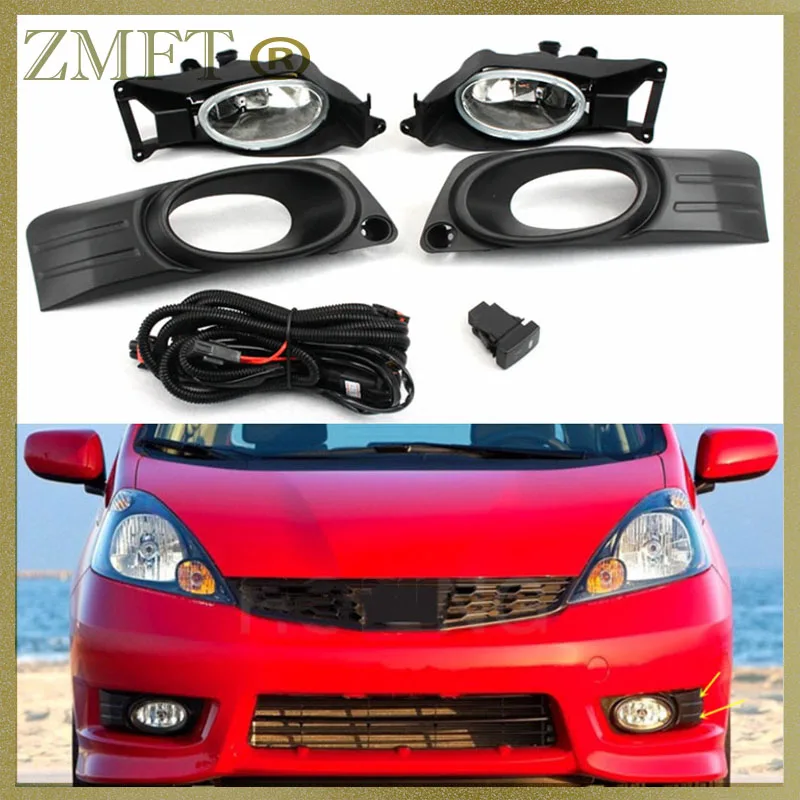 1Set Car Front Fog Light Lamp Assembly Kit For Honda JAZZ/Fit Shuttle Sport 2011 2012 2013 2014 2015 2016 With Wires Switch