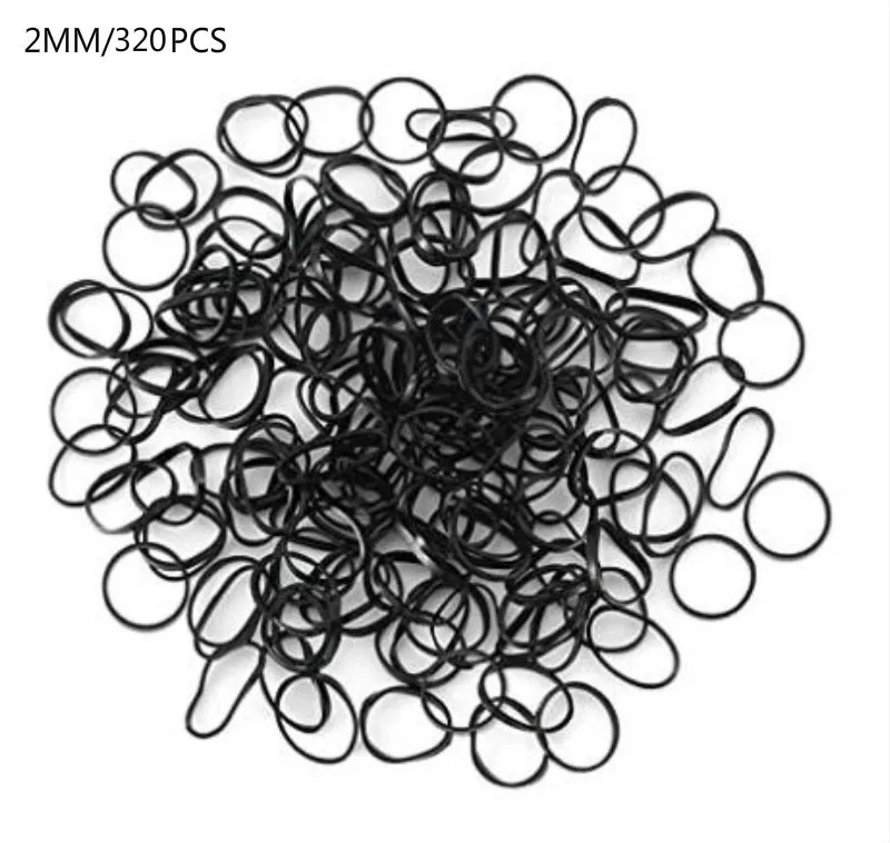 Mini elastico di una volta di 2*20mm, piccola banda 320 pz/borsa antiscivolo molle dei capelli della banda elastica