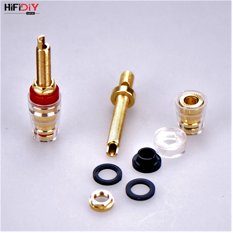 HIFIDIY LIVE 2 Stück Lautsprecher DIY Anschlussklemme Binding Post HIFI Verstärker Reines Kupfer Vergoldete Bananenbuchse Anschlussdose – Detail 9