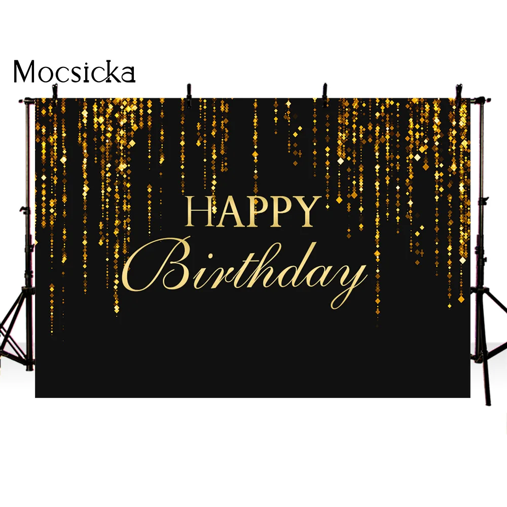 Mocsicka Happy Birthday Backdrop For Photography Balloon Twinkle Star Party Decor Supplies Girl Princess Photo Background Banner