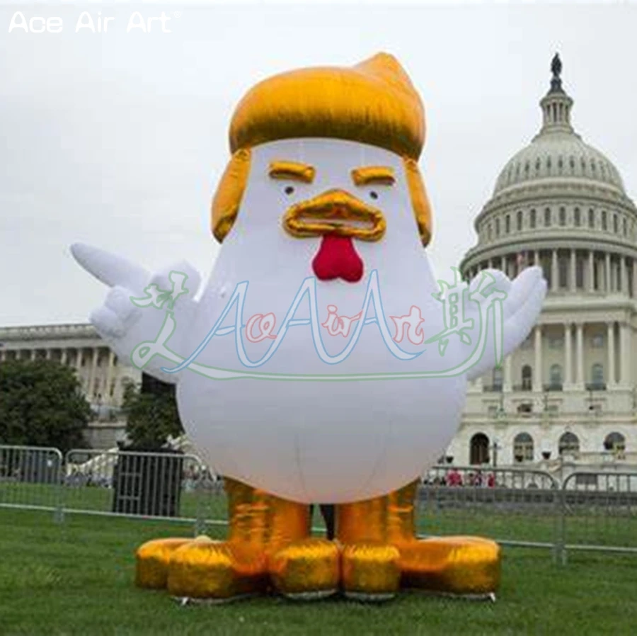 Popular gigante inflável animal ao ar livre parque gramado decoração exposição inflável trump frango modelo feito por ace air art