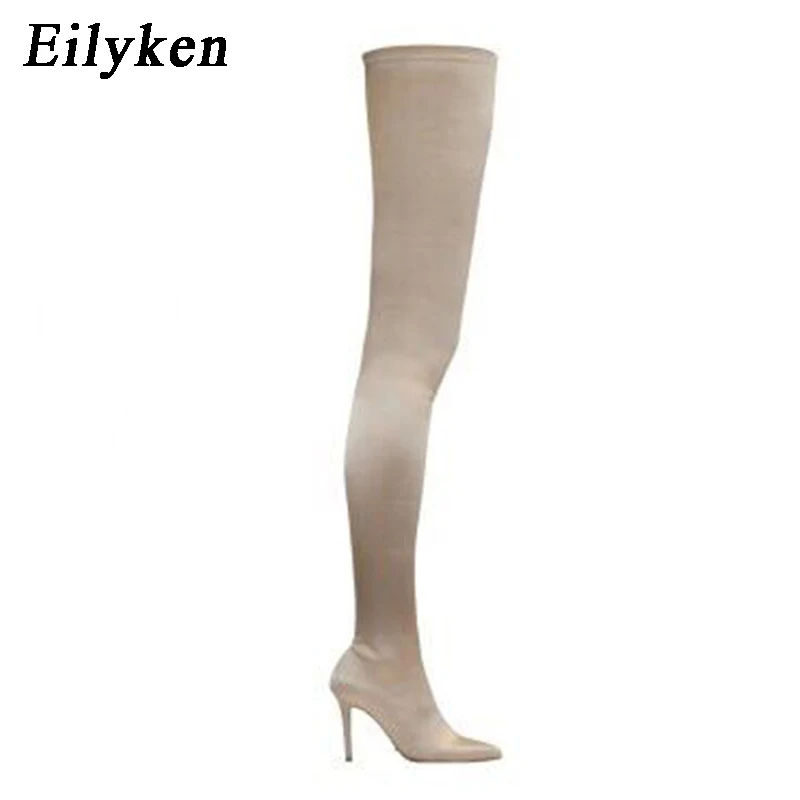 Eilyken 2024 Thigh High Women Boots Over The Knee Elastic Stretch Sexy Nightclub Shoes Long Zapatillas Mujer