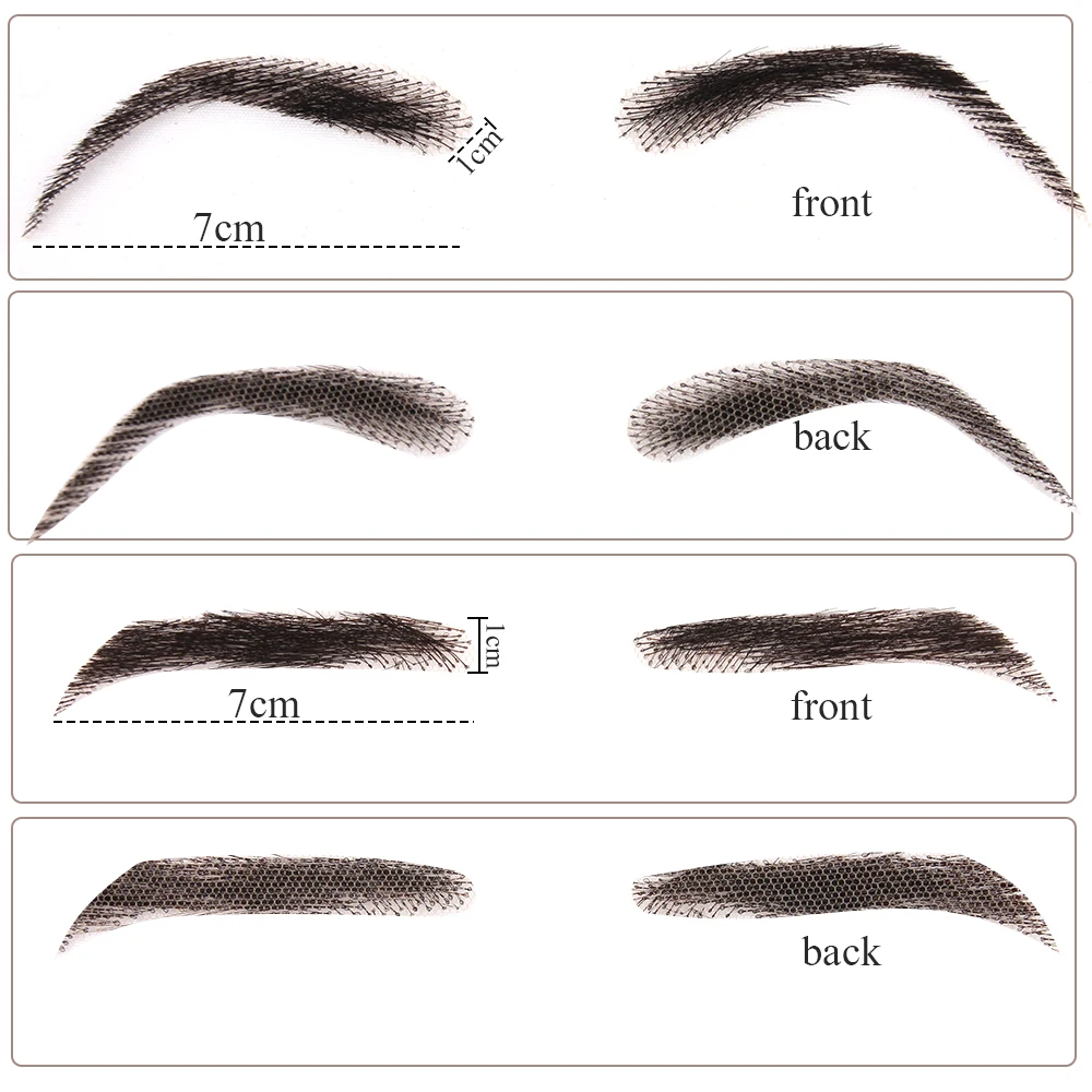 AIYEE For Women\'s Jolie Style Fake Eyebrows Lace Human Hair Fake Eyebrows Artificial Weaving Eyebrow Wigs Wave Style Eyebows