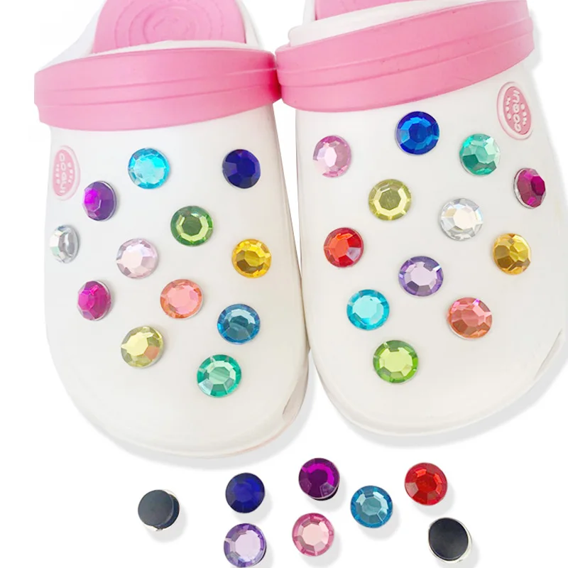 Vendita singola 1 pz Crystal2 ciondoli per scarpe in PVC, fibbie accessori Fit Bands bracciali Croc JIBZ, regalo di natale per feste per bambini