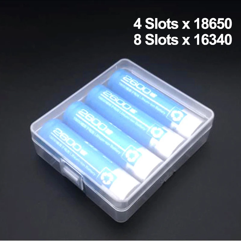 Hard Plastic Battery Case For 18650 Battery Holder Storage Cases For 2/4/8 16340 AA/AAA Rechargeable Battery Container Box