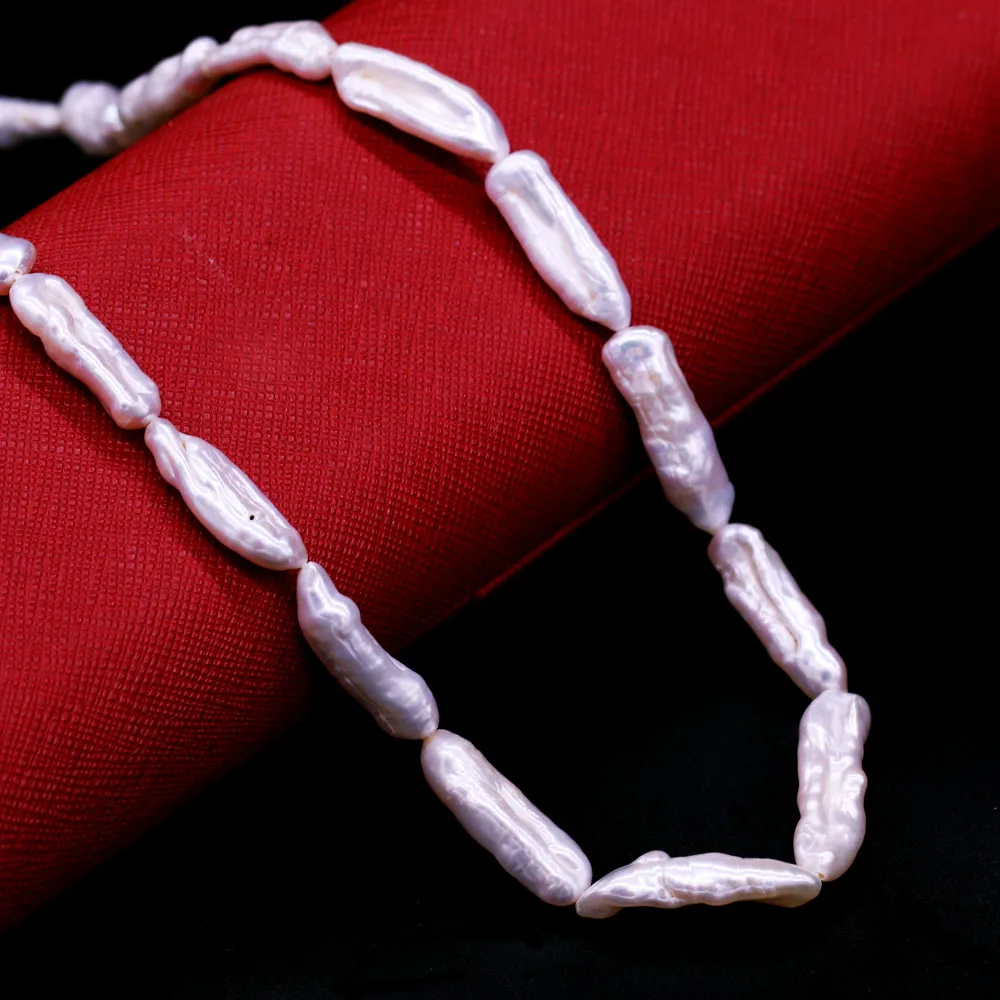 Long Strip Shape Pearl Beads Natural Freshwater Pearl for Jewelry Making DIY Necklace Bracelet Accessories for Women 7x23-8x25mm