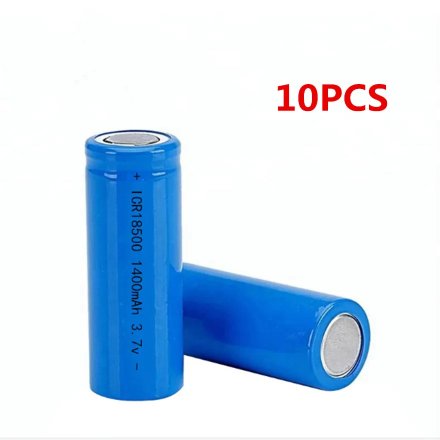 

10pcs/lot 3.7V 1400mAh 18500 rechargeable lithium battery 3.7V strong light flashlight anti-light special lithium battery