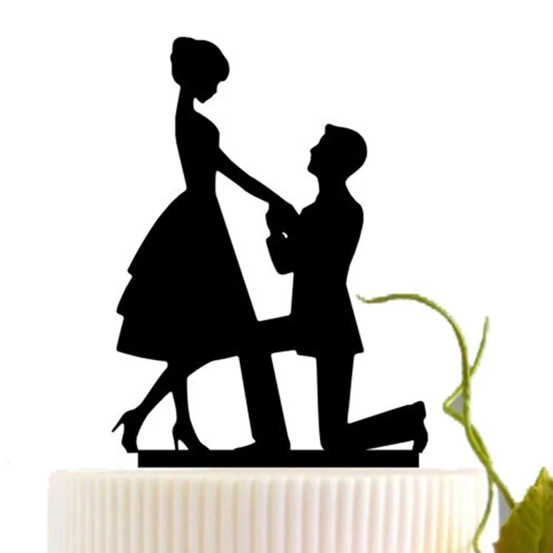 2020 Acrylic Wedding Cake Topper Black Bride Groom Mr Mrs Cake Decorations for Anniversary Wedding Propose Party Cake Supplies