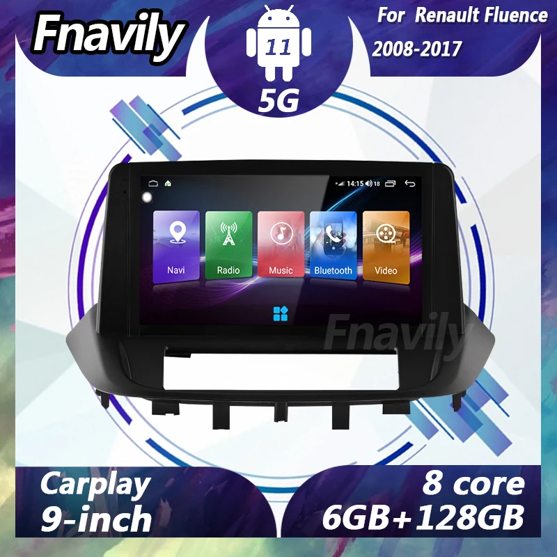 Fnavily 9'' Android 11 car audio For Renault Fluence 2008 - 2017 car video GPS dvd player stereos DSP radio Navigation 5G MP3