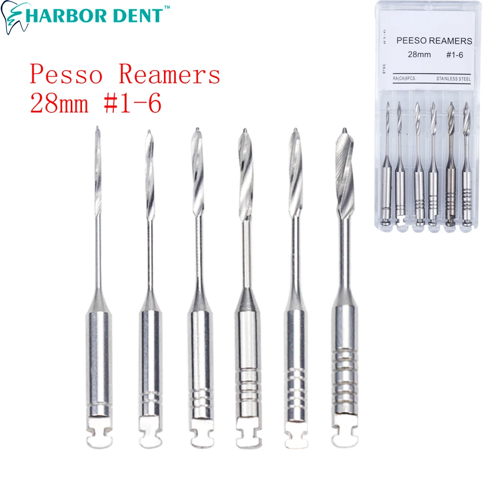 1 Pack(6pcs) Dental Peeso Reamer 32mm Endodontic Reamers Drill Burs Peeso Reamers Endo files largo Dentist Materials