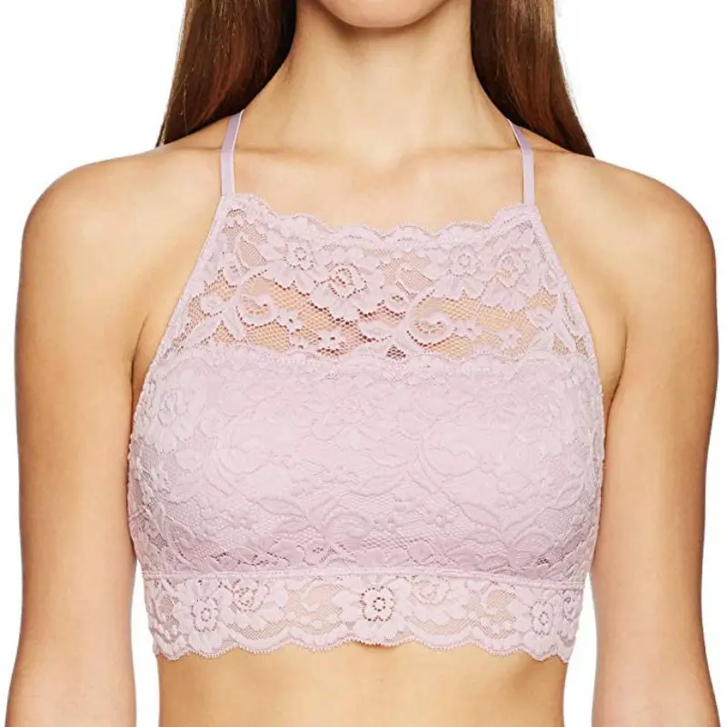 Solid Color Women Lace Tube Top Beauty Back Bras Fashion Floral Tanks Tops Female Lace Bras Lingeries