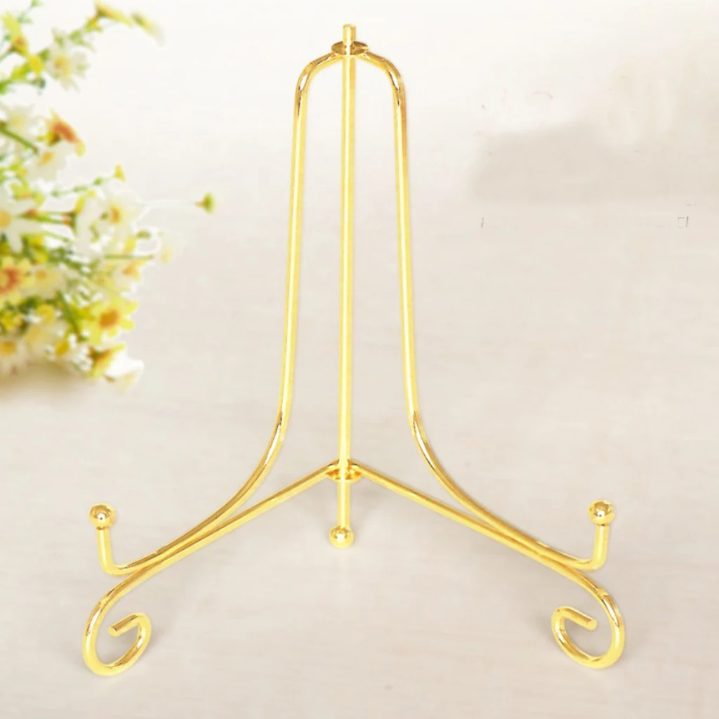 4-12inch Wire Iron China Plate Stand Easel Art Display Stand Rack Holder Gold Bowl Holder Rack Art Display Rack