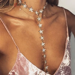 Shiny Stars Necklace For Young Lady Cute Romantic Link Chain Pentagram Necklace 2022 New Fashion Jewelry Gift For Girlfriend