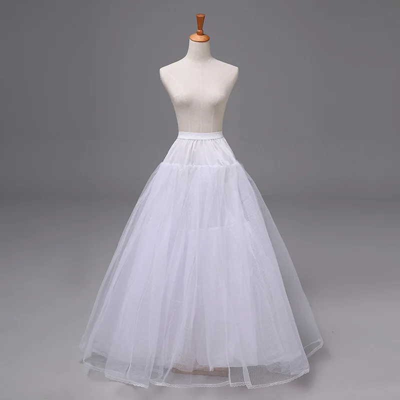 Robe de mariée à trois couches, filet dur sans barre en acier, couleur unie, accessoires pour robe complète