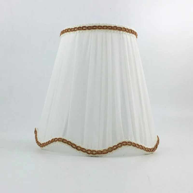 DIA17cm Cool White Color Pleated Wavy Edges Lampshades,E14 /E27 Chandelier Wall Lamp Shades