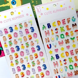 Korean Clear 3D Number Alphabet Stickers Cute Letter Sticker For Phone Diary Decoration DIY Scrapbooking Material Craft Supplies