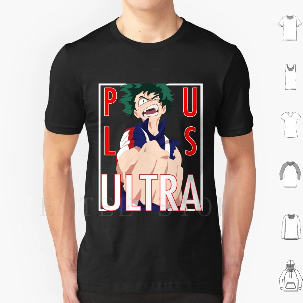 Más Ultra!!!! Camiseta DIY talla grande 100% algodón Boku No Hero Academia Bnha Deku Midoriya Izuku Bakugo Katsuki All Might Anime