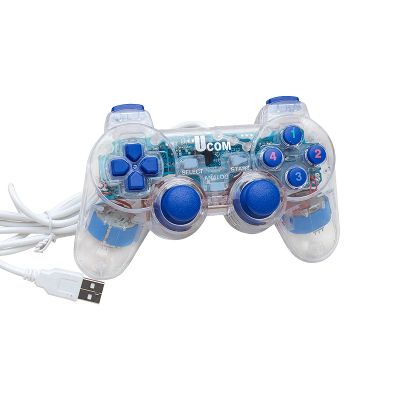 POWERMASTER UCOM-704 DOUBLE SHOCK TRANSPARENT JOYPAD GAME HANDLE