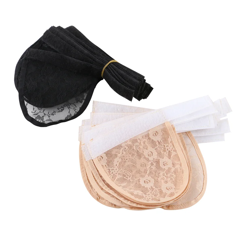 50 pcs Hair Net For Making Ponytail Wig Caps For Making Ponytail Black Color Top Qulity Guleless Hairnet With Adjustable Strap