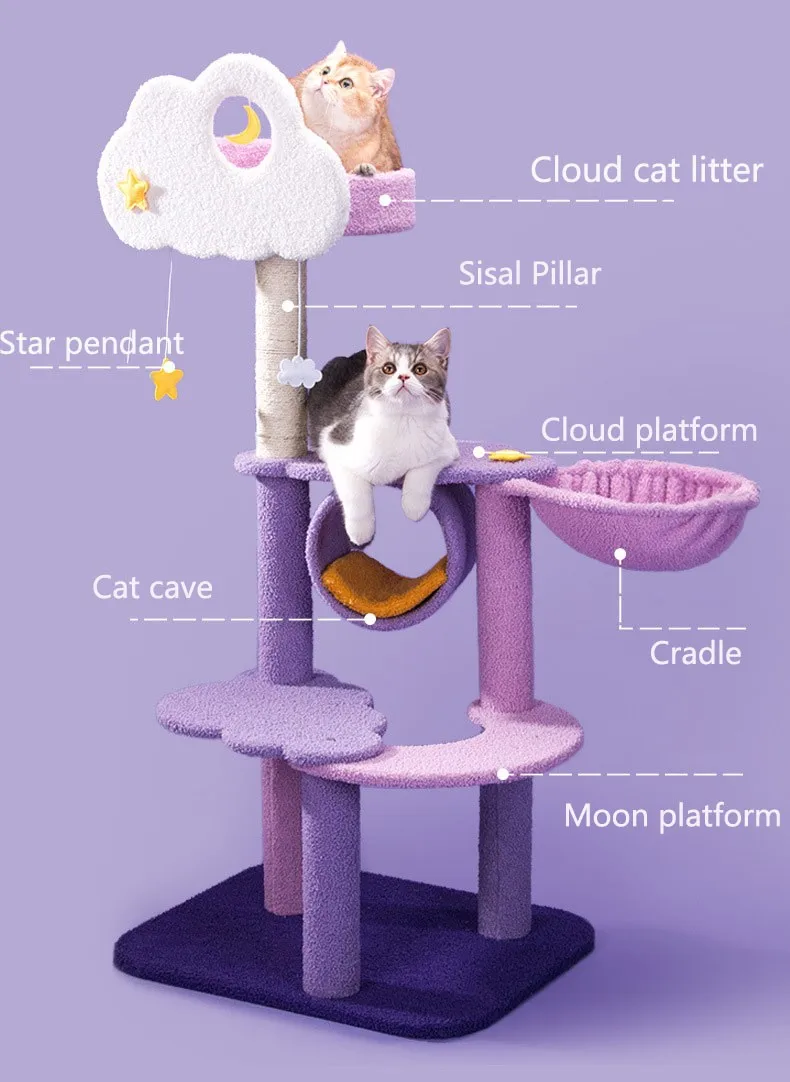 

Cat Climbing Frame, Litter, Cat Tree, One Solid Wood Scratching Post, Large Cat Toy, Jumping Platform, Cat Supplies