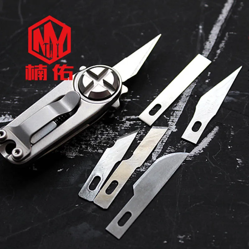 MINI Titanium Alloy Rotary Scalpel Portable Outdoor Medical Knife EDC One-Hand Utility Knife No Blade